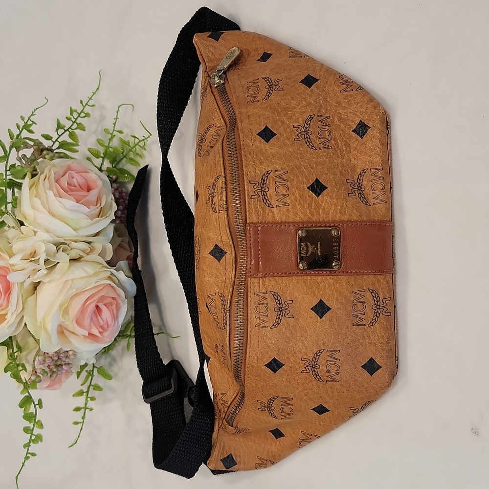 Made in Germany. Authentic MCM cogniac belt bag